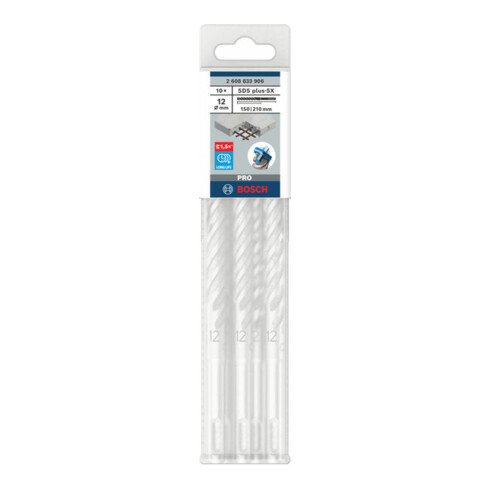 Bosch PRO Forets à percussion SDS plus-5X, 12 x 150 x 210 mm, 10 pcs