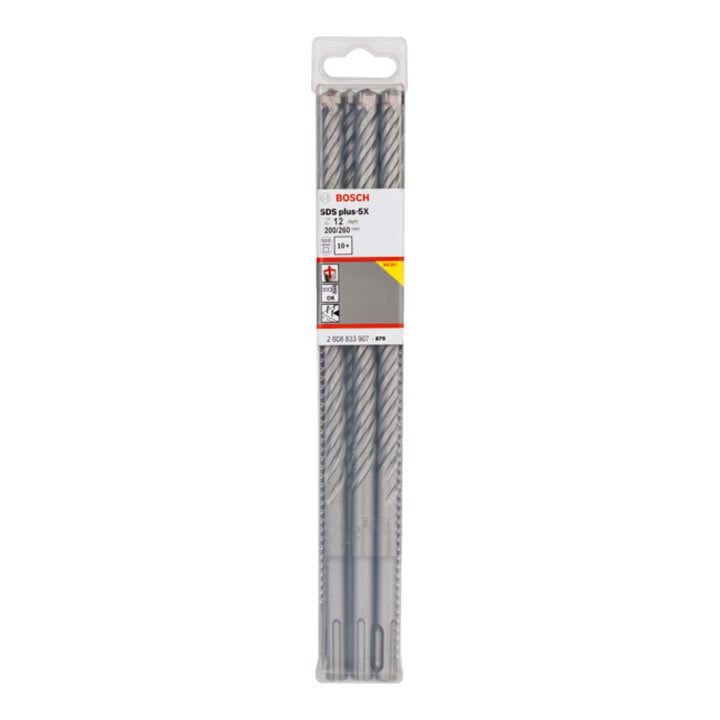 Bosch PRO Forets à percussion SDS plus-5X, 12 x 200 x 260 mm, 10 pcs