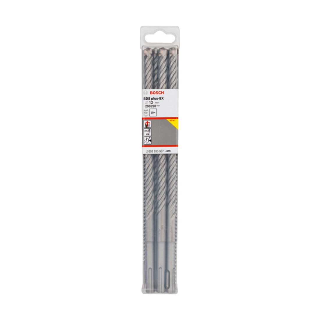 Bosch PRO Forets à percussion SDS plus-5X, 12 x 200 x 260 mm, 10 pcs