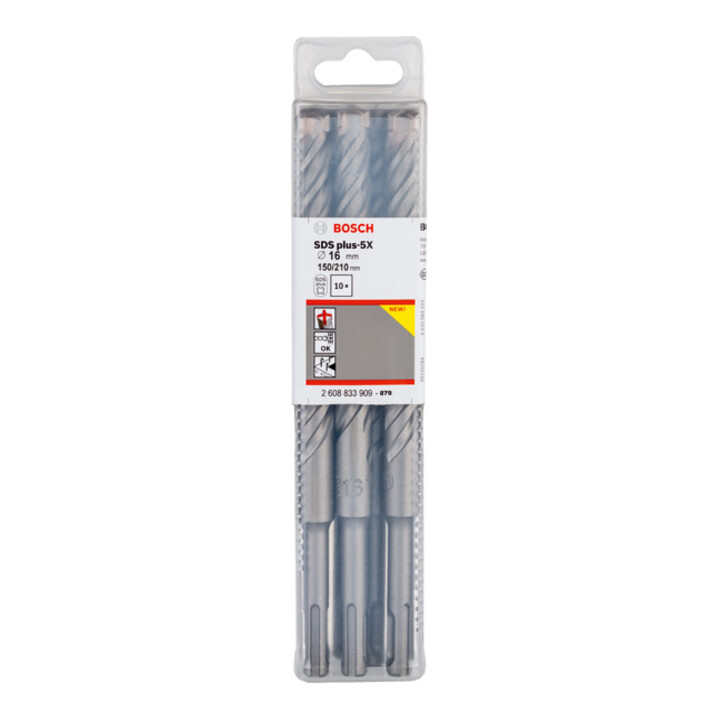 Bosch PRO Forets à percussion SDS plus-5X, 16 x 150 x 210 mm, 10 pcs