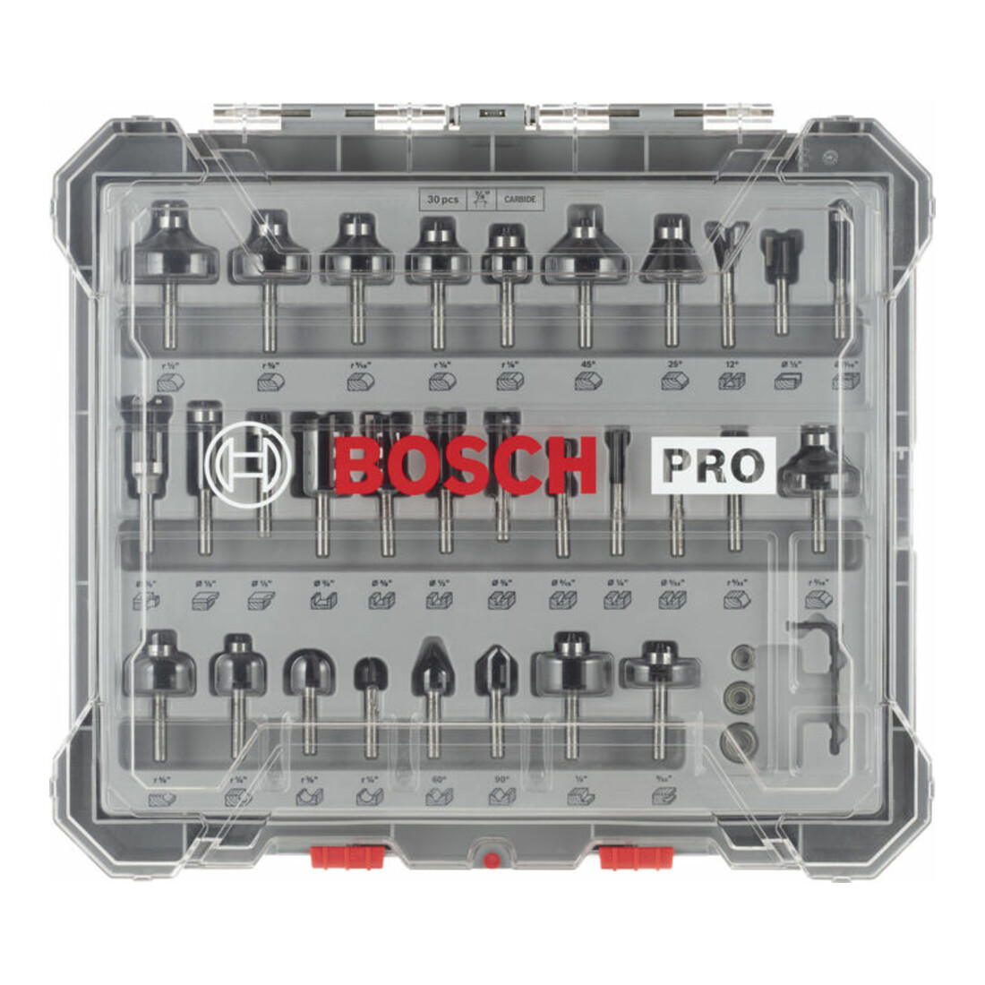 Bosch PRO Fräser Set, 1/4" Schaft, 30-tlg