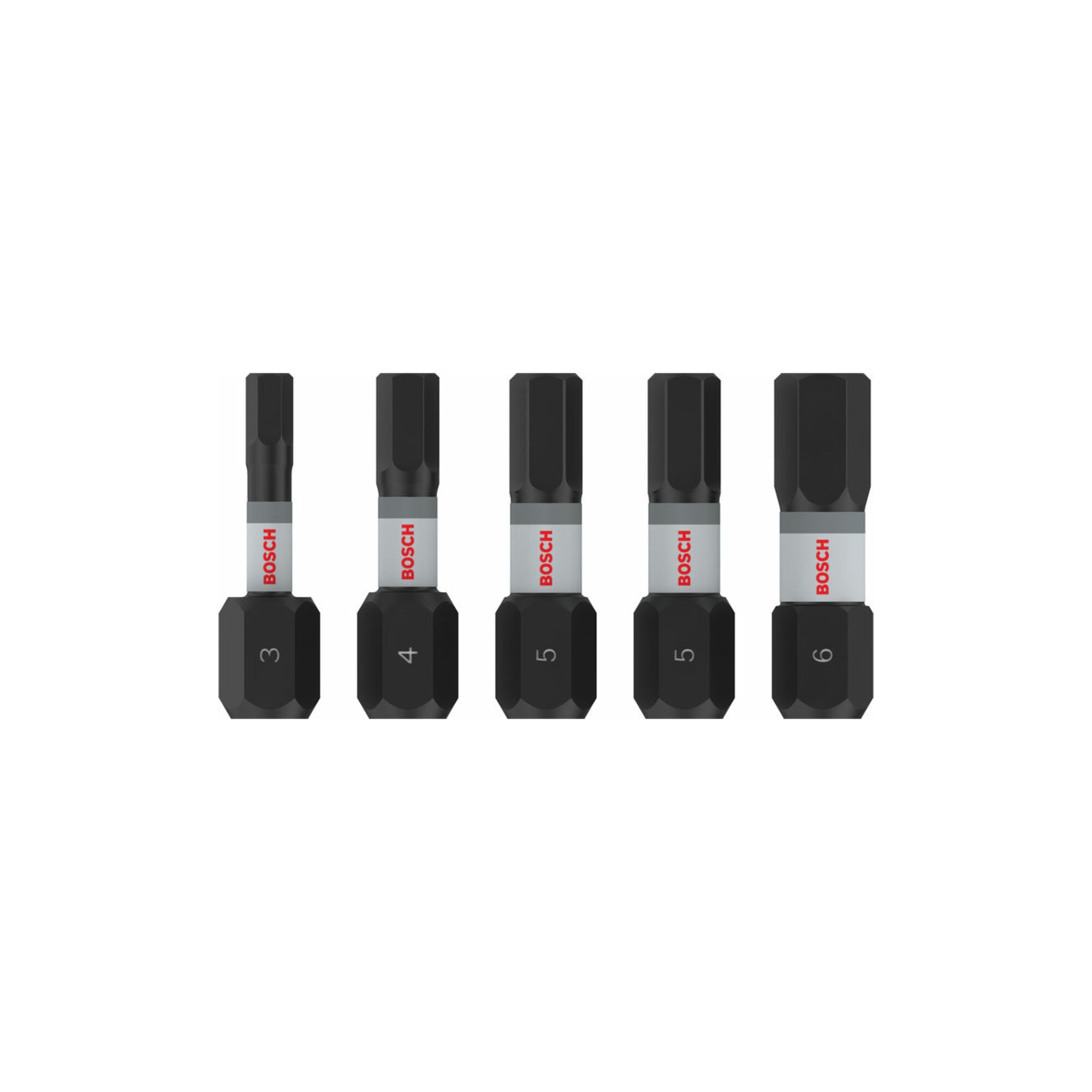 BOSCH PRO H Impact Bit Set, H3, H4, 2 x H5, H6, 25 mm, 5-tlg.