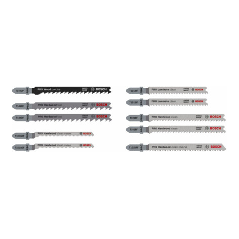 Bosch PRO Hardwood and Laminate Stichsägeblatt Set, 83 mm, 10-tlg.