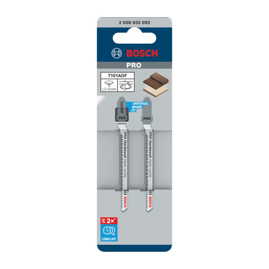 Bosch PRO Hardwood clean curve T101AOF Stichsägeblatt, 83 mm, 2-tlg.