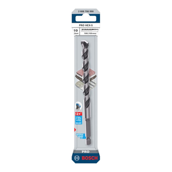 Bosch PRO HEX-5 Bohrer, 10 x 100 x 150 mm