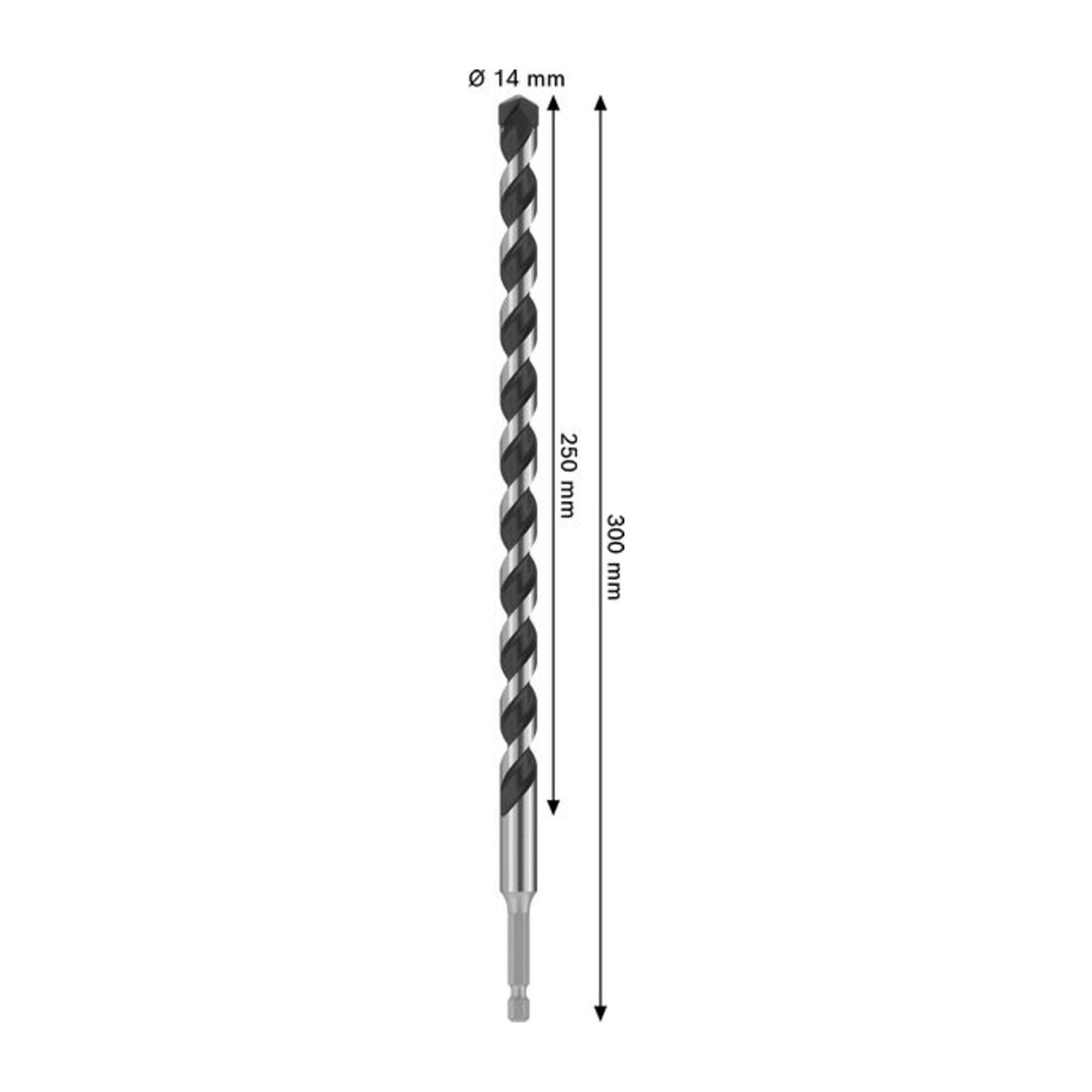 Bosch PRO HEX-5 Bohrer, 14 x 250 x 300 mm