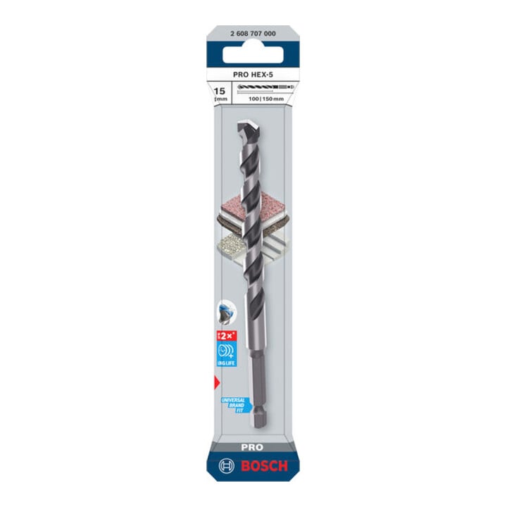Bosch PRO HEX-5 Bohrer, 15 x 100 x 150 mm