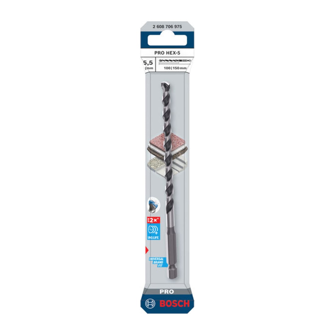 Bosch PRO HEX-5 Bohrer, 5,5 x 50 x 150 mm