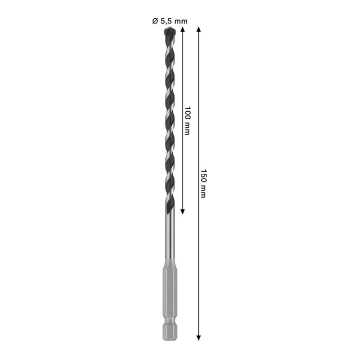 Bosch PRO HEX-5 Bohrer, 5,5 x 50 x 150 mm