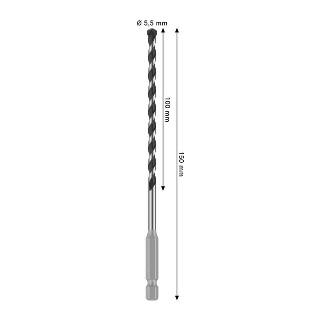 Bosch PRO HEX-5 Bohrer, 5,5 x 50 x 150 mm