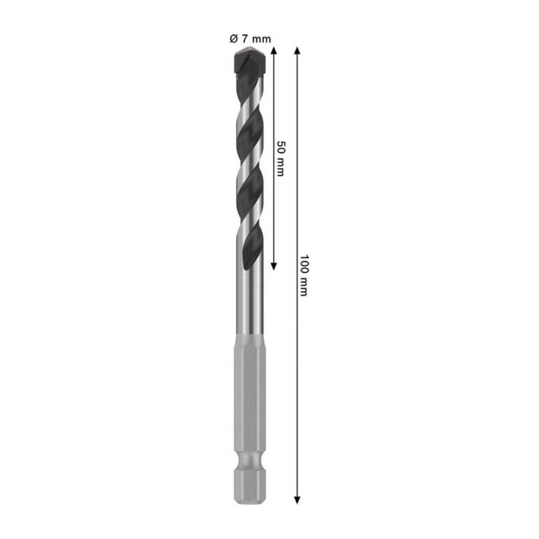 Bosch PRO HEX-5 Bohrer, 7 x 50 x 100 mm