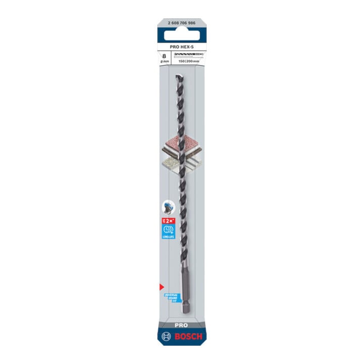 Bosch PRO HEX-5 Bohrer, 8 x 150 x 200 mm