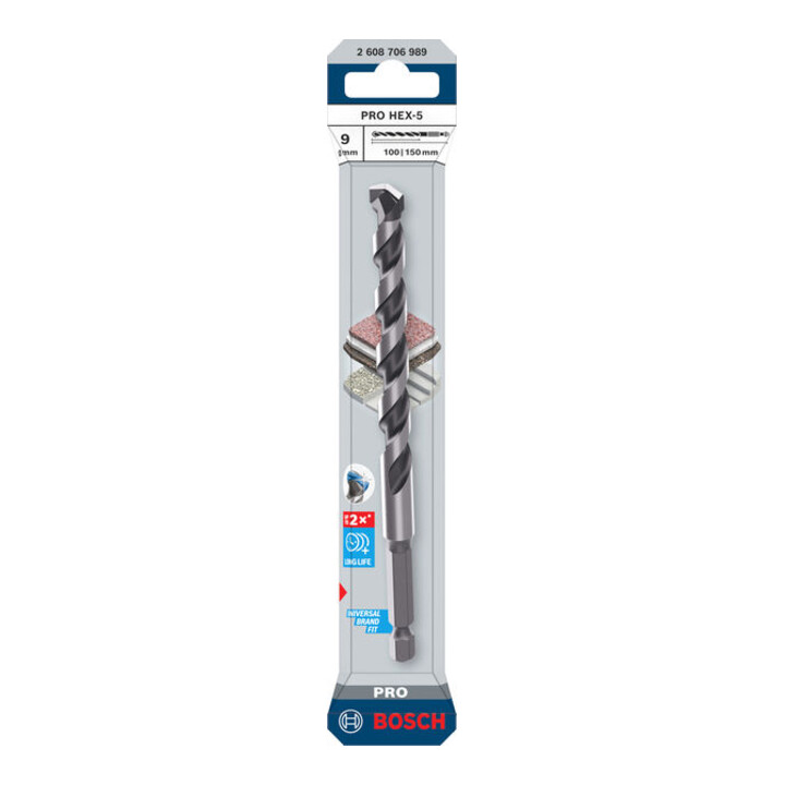 Bosch PRO HEX-5 Bohrer, 9 x 100 x 150 mm