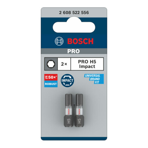 Bosch PRO Hex Impact Bit, H5, 25 mm, 2-tlg.
