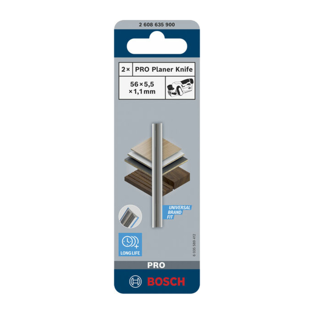 Bosch PRO Hobelmesser, 56 x 5,5 x 1,1 mm, 2 Stk