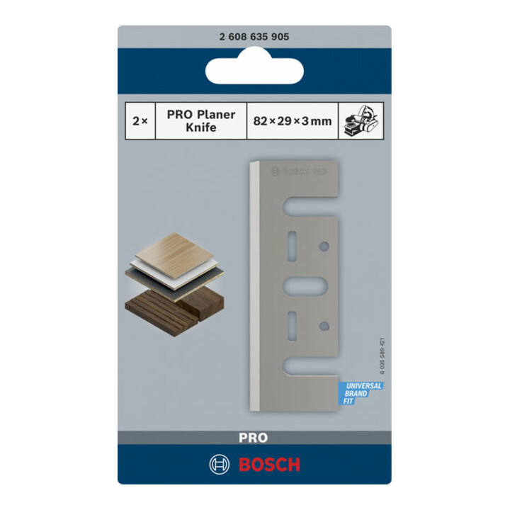 Bosch PRO Hobelmesser, 82 x 29 x 3 mm, 2 Stk