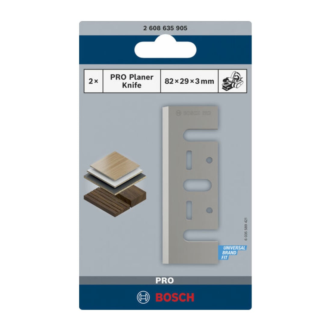 Bosch PRO Hobelmesser, 82 x 29 x 3 mm, 2 Stk