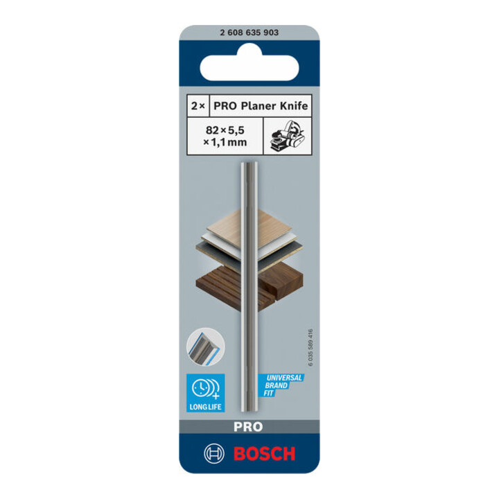 Bosch PRO Hobelmesser, 82 x 5,5 x 1,1 mm, 2 Stk