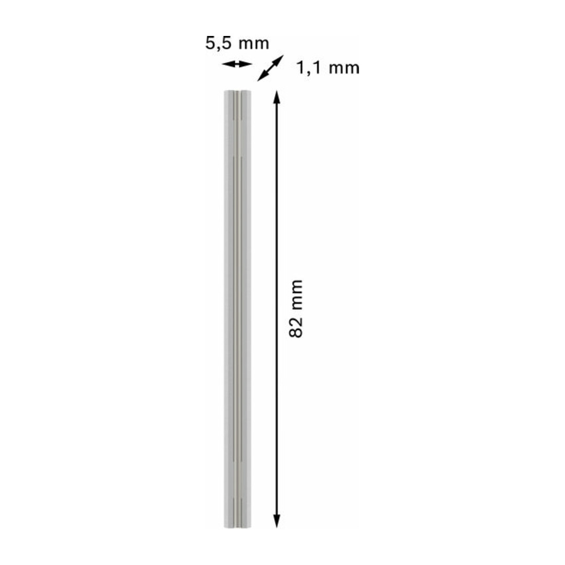 Bosch PRO Hobelmesser, 82 x 5,5 x 1,1 mm, 2 Stk