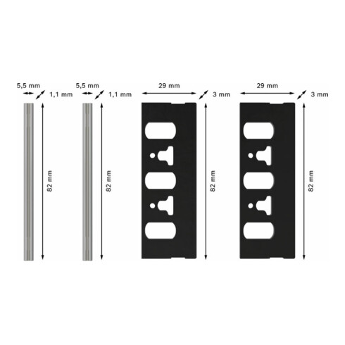 Bosch PRO Hobelmesser-Set, 4-tlg