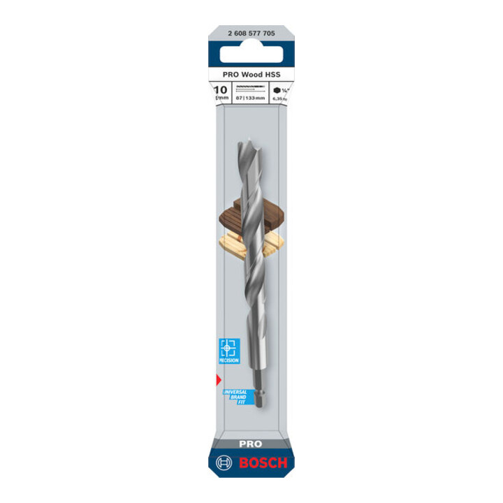 Bosch PRO HSS-houtspiraalboor, 10x87x133 mm