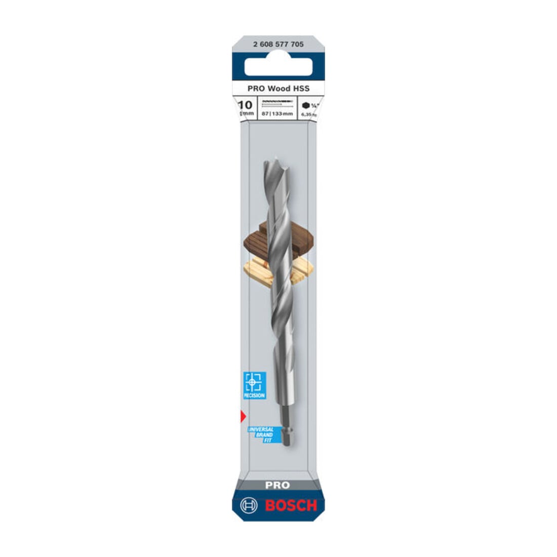 Bosch PRO HSS-houtspiraalboor, 10x87x133 mm