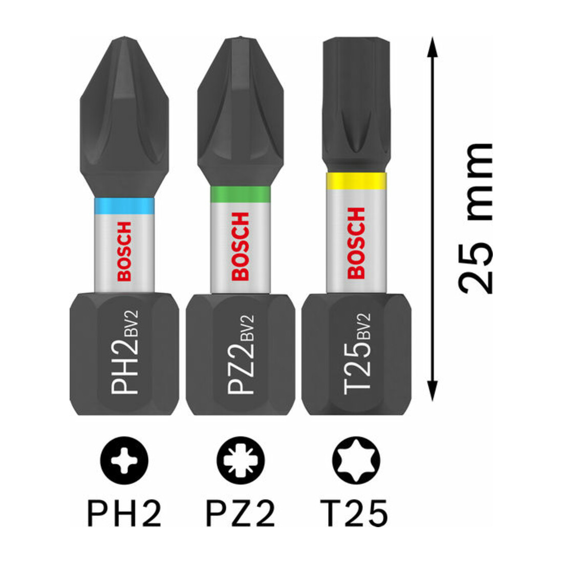 Bosch PRO Impact Bit Set, 25 mm, Display, 10 x 25-tlg