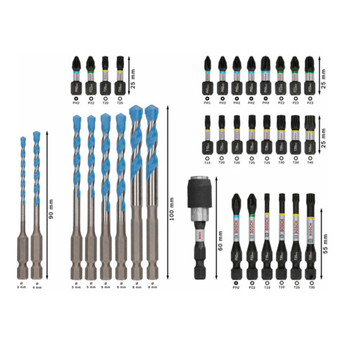 Bosch PRO Impact Gemischtes Set, Display, 6 x 35-tlg