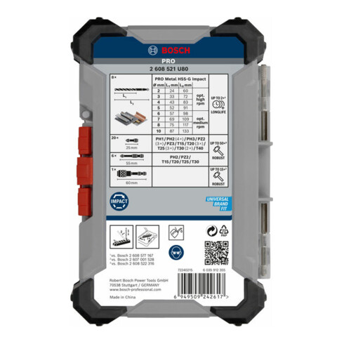 Bosch PRO Impact Metal Set, Display, 6 x 35-tlg