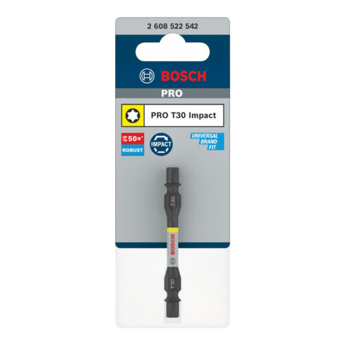 Bosch PRO Impact Schrauberbit mit Doppelklingen und Pick and Click-Einsätzen, T30,65mm