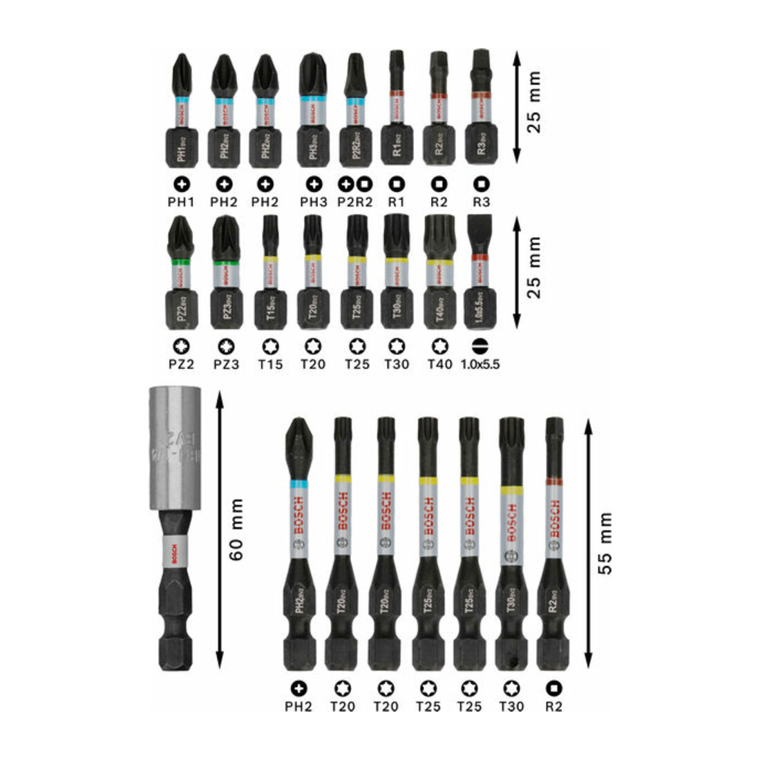 Bosch PRO Impact Schrauberbit Set, 24-tlg.