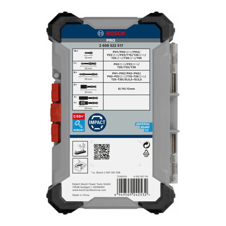 Bosch PRO Impact Schrauberbit Set, mit Aufsteller, 6 x 36-tlg