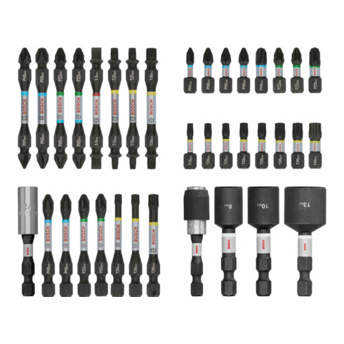Bosch PRO Impact Schrauberbit Set, mit Aufsteller, 6 x 36-tlg