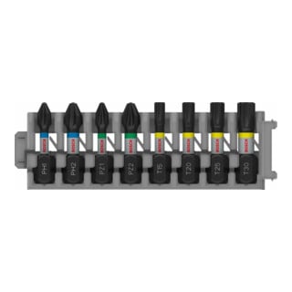 Bosch PRO Impact Schrauberbit Set, PH1/PH2/PZ1/PZ2/T15/T20/T25/T30, 25 mm, 8-tlg.