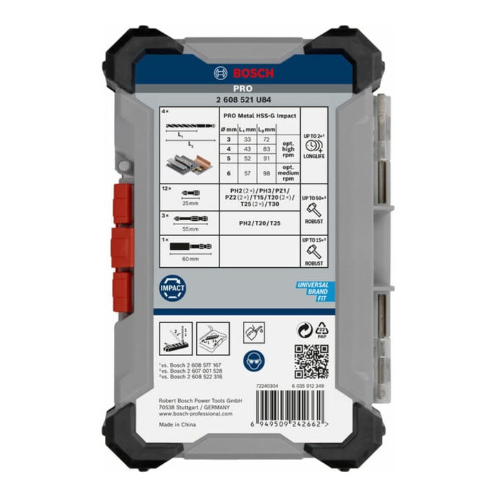 Bosch PRO Impact Schrauberbits und Metallbohrer Set, 20-tlg.