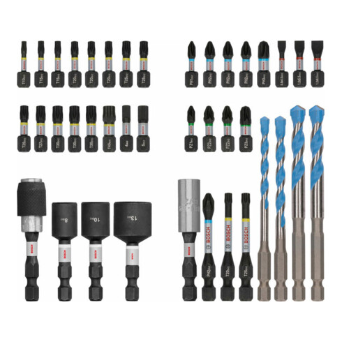 Bosch PRO Impact Schrauberbits und Multi Construction Bohrer Set, 40-tlg.