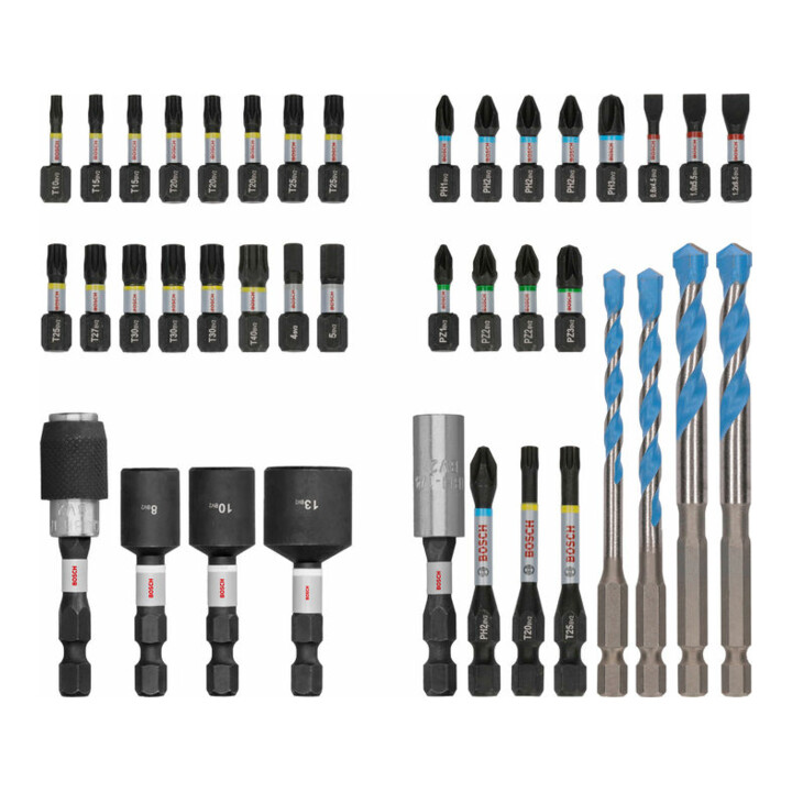 Bosch PRO Impact Schrauberbits und Multi Construction Bohrer Set, 40-tlg.