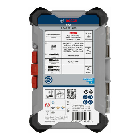 Bosch PRO Impact Schrauberbits und Multi Construction Bohrer Set, 40-tlg.
