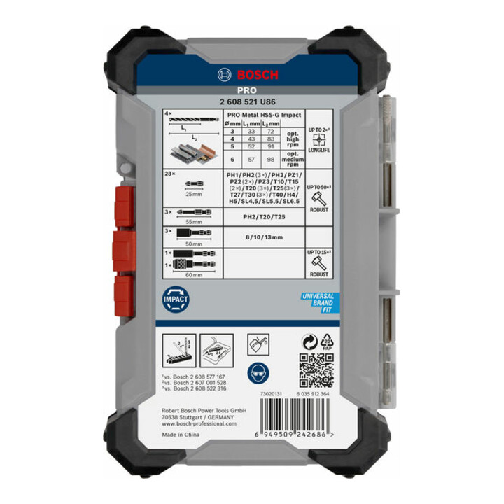 Bosch PRO Jeu de embouts de vissage et forets métal, 40 pcs