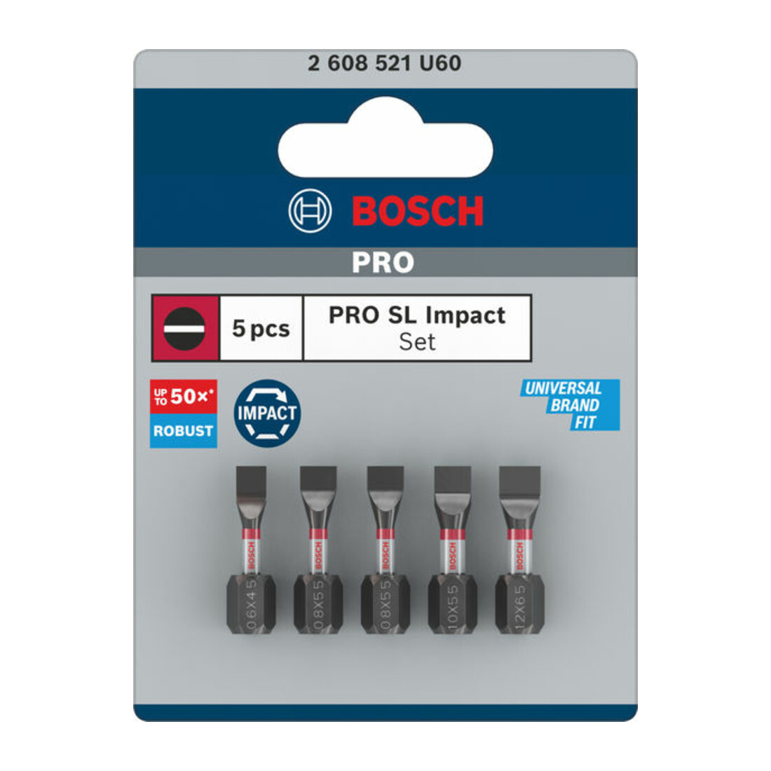 Bosch PRO Jeu de embouts Impact, 25 mm, 5 pcs