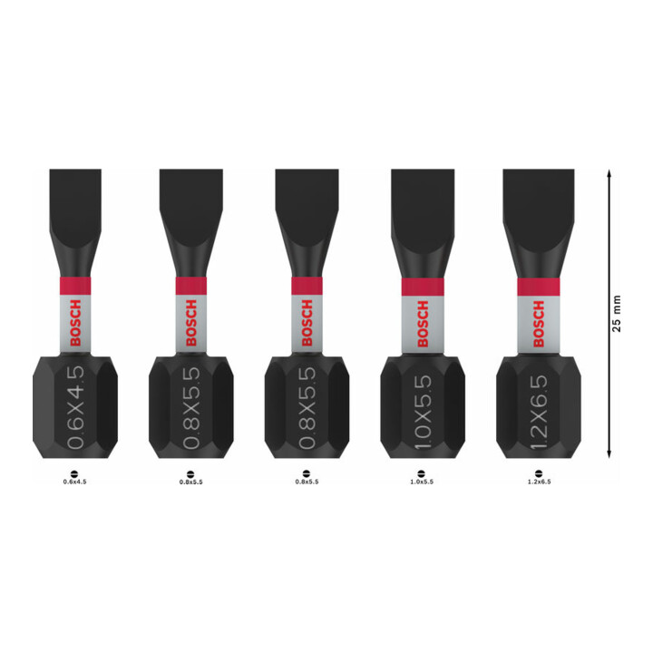Bosch PRO Jeu de embouts Impact, 25 mm, 5 pcs