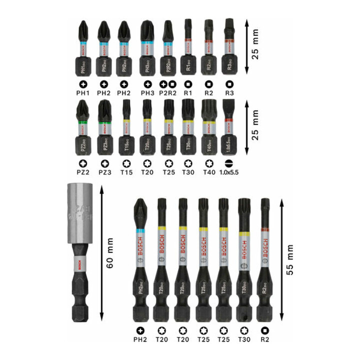 Bosch PRO Jeu d'embouts de vissage, 24 pièces