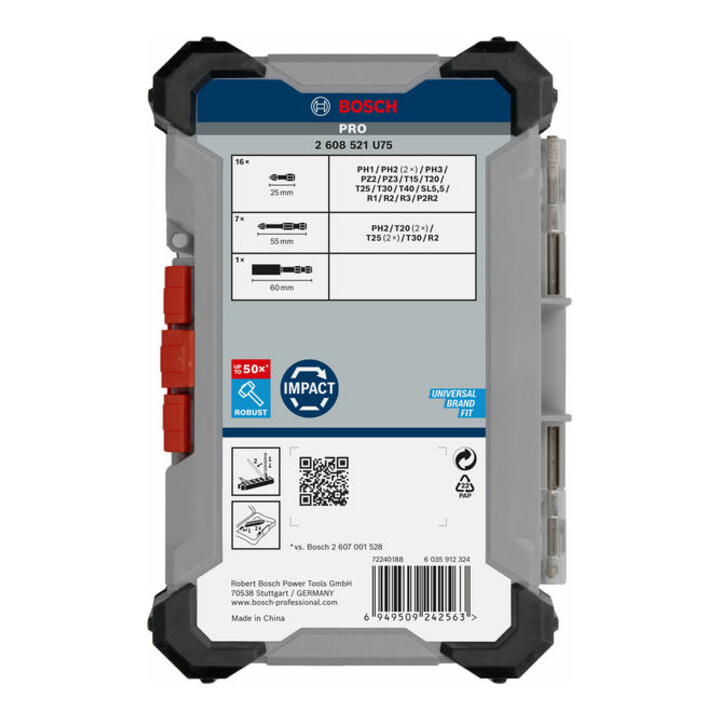 Bosch PRO Jeu d'embouts de vissage, 24 pièces