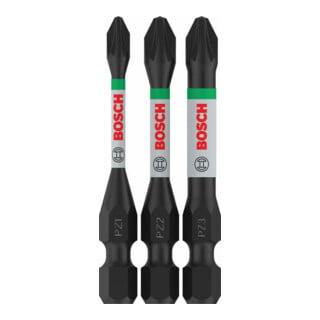 Bosch PRO Jeu d'embouts Pozidriv, PZ1, PZ2, PZ3, 55 mm, 3 pcs