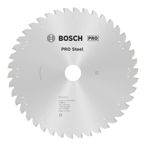 Bosch PRO Lama per sega circolare in acciaio con cavo, 203 x 2 x 25,4 mm