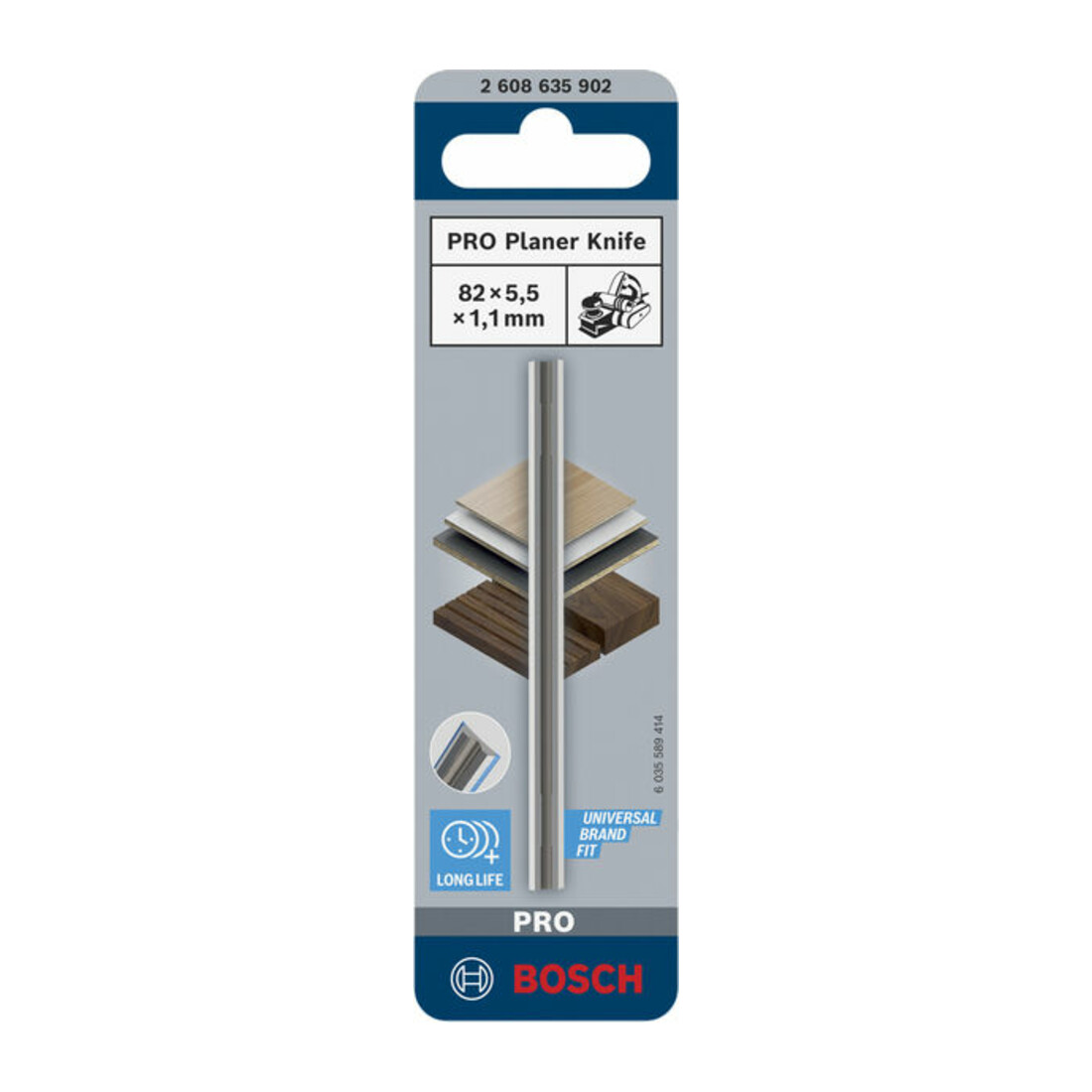 Bosch PRO Lame de rabot, 82 x 5,5 x 1,1 mm, 1 pc