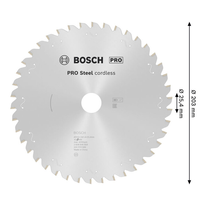 Bosch PRO Lame de scie circulaire acier sans fil, 203 x 1,8 x 25,4 mm