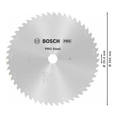 Bosch PRO Lame de scie circulaire en acier, 254 x 2,2 x 25,4 mm, T52