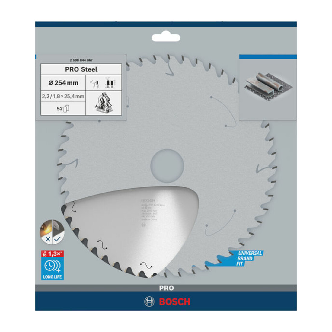 Bosch PRO Lame de scie circulaire en acier, 254 x 2,2 x 25,4 mm, T52