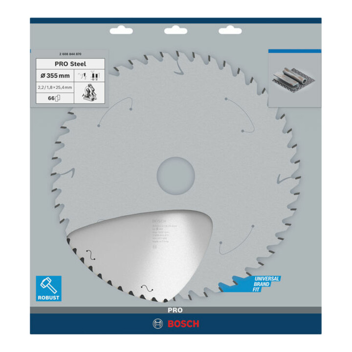 Bosch PRO Lame de scie circulaire en acier, 355 x 2,2 x 25,4 mm, T66